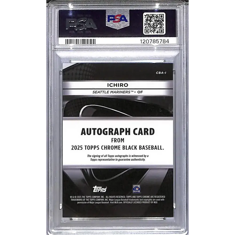 2025 Topps Chrome Black Gold #CBA-I Ichiro PSA 9 MINT Auto 37/50 Seattle Mariners - Baseball Card Single