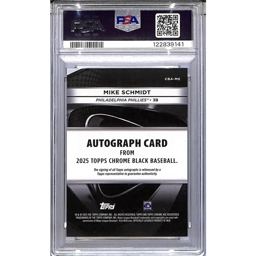 2025 Topps Chrome Black Gold #CBA-MS Mike Schmidt PSA 9 MINT Auto 44/50 Philadelphia Phillies - Baseball Card Single