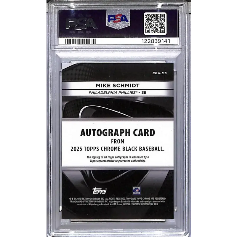 2025 Topps Chrome Black Gold #CBA-MS Mike Schmidt PSA 9 MINT Auto 44/50 Philadelphia Phillies - Baseball Card Single