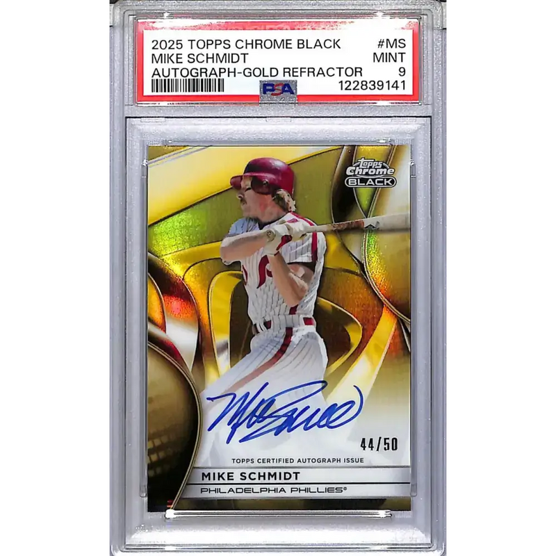 2025 Topps Chrome Black Gold #CBA-MS Mike Schmidt PSA 9 MINT Auto 44/50 Philadelphia Phillies - Baseball Card Single