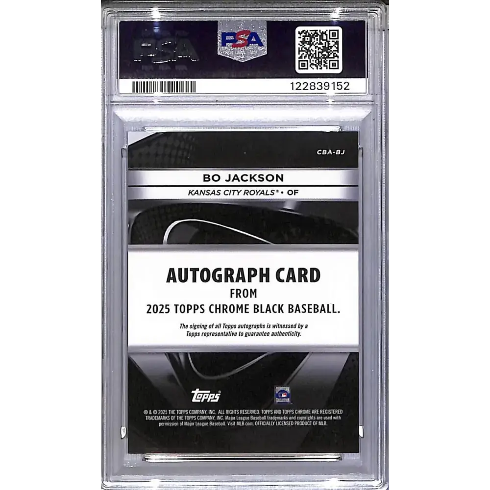 2025 Topps Chrome Black Gold Mini Diamond #CBA-BJ Bo Jackson PSA 9 MINT Auto 1/50 Kansas City Royals - Baseball Card