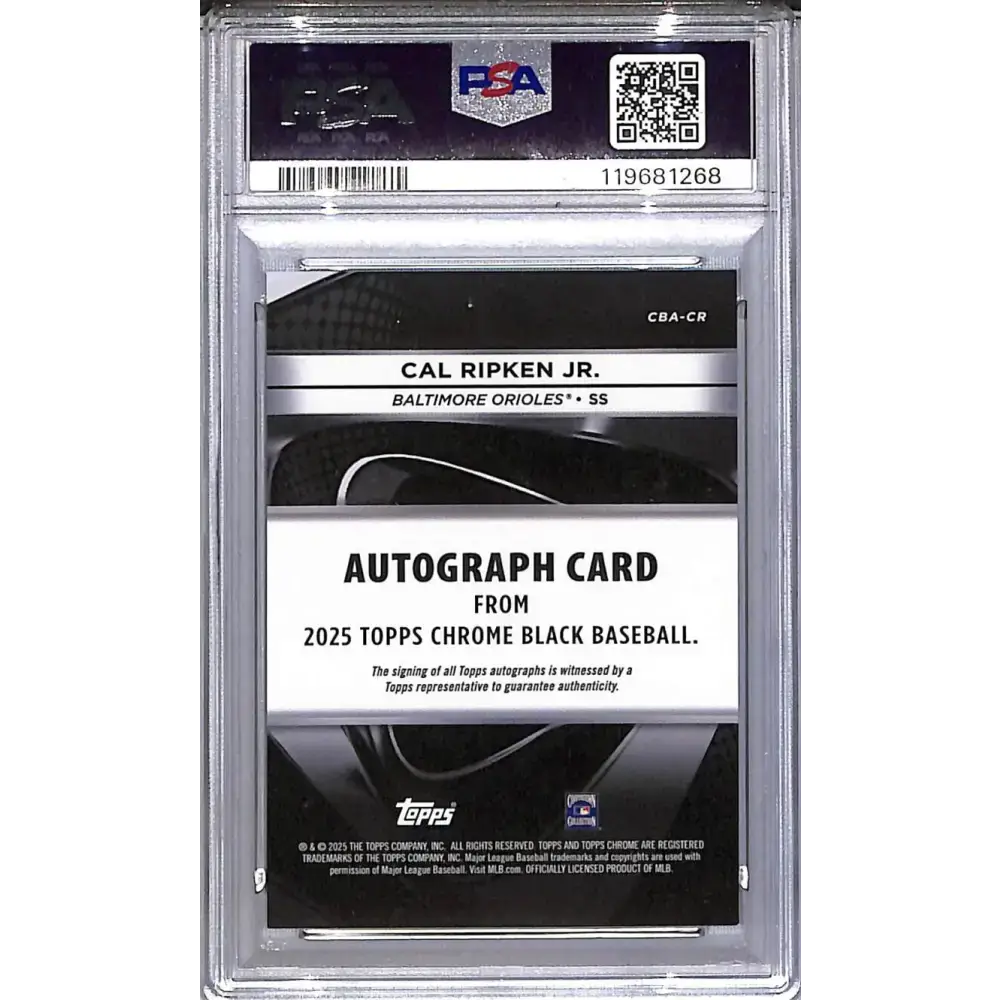 2025 Topps Chrome Black Gold Mini Diamond #CBA-CR Cal Ripken Jr. PSA 9 MINT Auto 28/50 Baltimore Orioles - Baseball