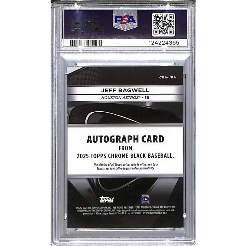 2025 Topps Chrome Black Gold Mini Diamond #CBA-JBA Jeff Bagwell PSA 9 MINT Auto 11/50 Houston Astros - Baseball Card