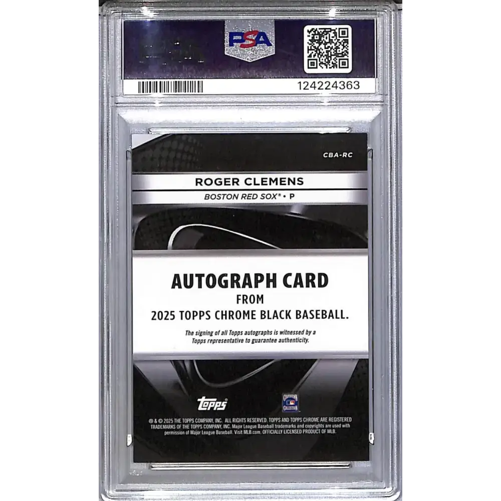 2025 Topps Chrome Black Orange #CBA-RC Roger Clemens PSA 9 MINT Auto 14/25 Boston Red Sox - Baseball Card Single