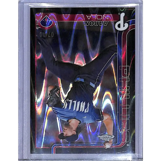 2025 Topps Chrome Black Raywave #286 Aaron Nola NM-MT 7/10 Philadelphia Phillies