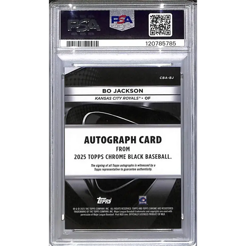 2025 Topps Chrome Black White #CBA-BJ Bo Jackson PSA 9 MINT Auto 4/10 Kansas City Royals - Baseball Card Single