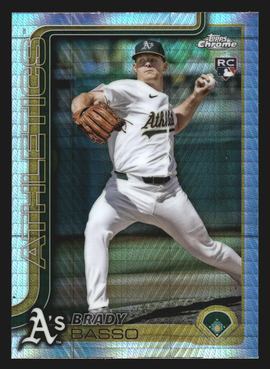 2025 Topps Chrome Brady Basso #205 Prism Refractor Athletics RC - Baseball Card Single