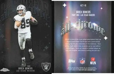 2025 Topps Chrome BROCK BOWERS #ACT-10 All-Chrome Las Vegas Raiders - Football Card Single