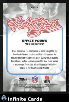 2025 Topps Chrome BRYCE YOUNG #FS-17 Future Stars Chrome Carolina Panthers - Football Card Single