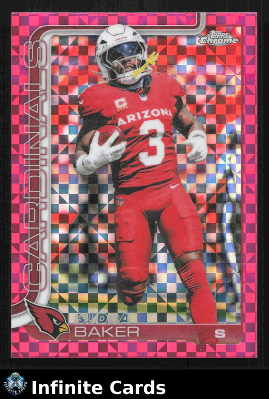 2025 Topps Chrome BUDDA BAKER #8 Hot Pink X-Fractor Arizona Cardinals - Football Card Single