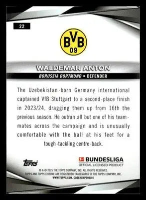 2025 Topps Chrome Bundesliga #22 Waldemar Anton - Soccer Card Single