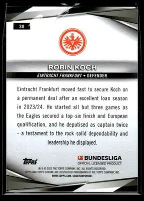 2025 Topps Chrome Bundesliga #30 Robin Koch Pink Refractor #/199