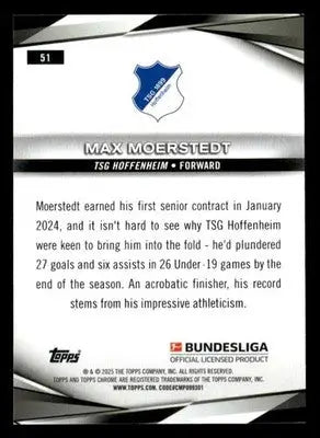 2025 Topps Chrome Bundesliga #51 Max Moerstedt - Soccer Card Single