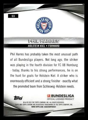 2025 Topps Chrome Bundesliga #53 Phil Harres - Soccer Card Single