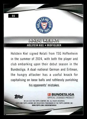 2025 Topps Chrome Bundesliga #55 Andu Kelati Neon Green Refractor #/250