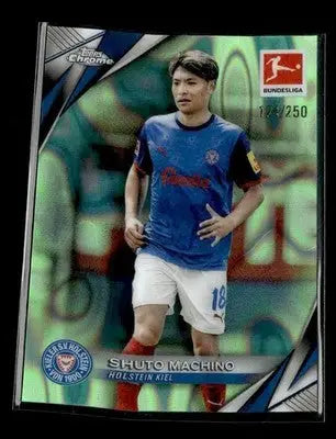 2025 Topps Chrome Bundesliga #56 Shuto Machino Neon Green Lava Refractor #/250