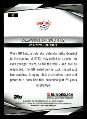 2025 Topps Chrome Bundesliga #57 Castello Lukeba - Soccer Card Single
