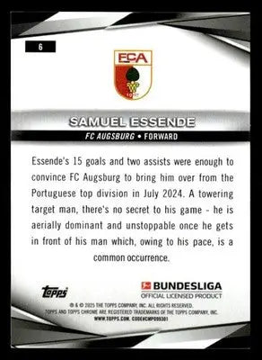 2025 Topps Chrome Bundesliga #6 Samuel Essende - Soccer Card Single