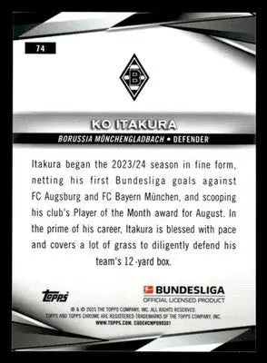 2025 Topps Chrome Bundesliga #74 Ko Itakura - Soccer Card Single