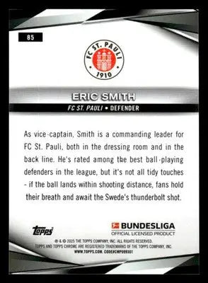 2025 Topps Chrome Bundesliga #85 Eric Smith - Soccer Card Single