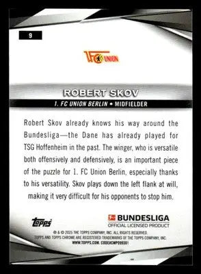 2025 Topps Chrome Bundesliga #9 Robert Skov - Soccer Card Single