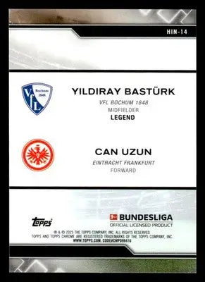 2025 Topps Chrome Bundesliga #HIN-14 Yildiray Basturk / Can Uzun History
