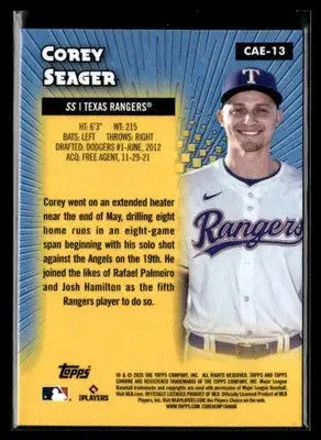 2025 Topps Chrome #CAE-13 Corey Seager Chrome All-Etch - Baseball Card Single