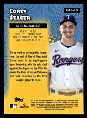 2025 Topps Chrome #CAE-13 Corey Seager Chrome All-Etch - Baseball Card Single