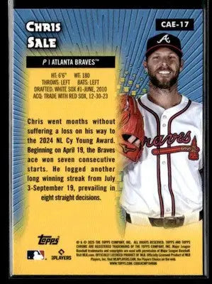 2025 Topps Chrome #CAE-17 Chris Sale Chrome All-Etch - Baseball Card Single