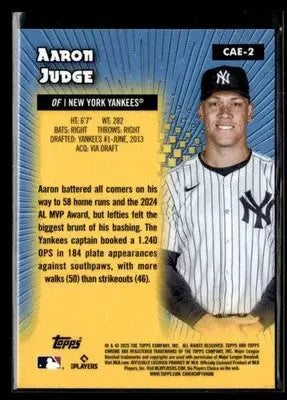 2025 Topps Chrome #CAE-2 Aaron Judge Chrome All-Etch - Trading Card