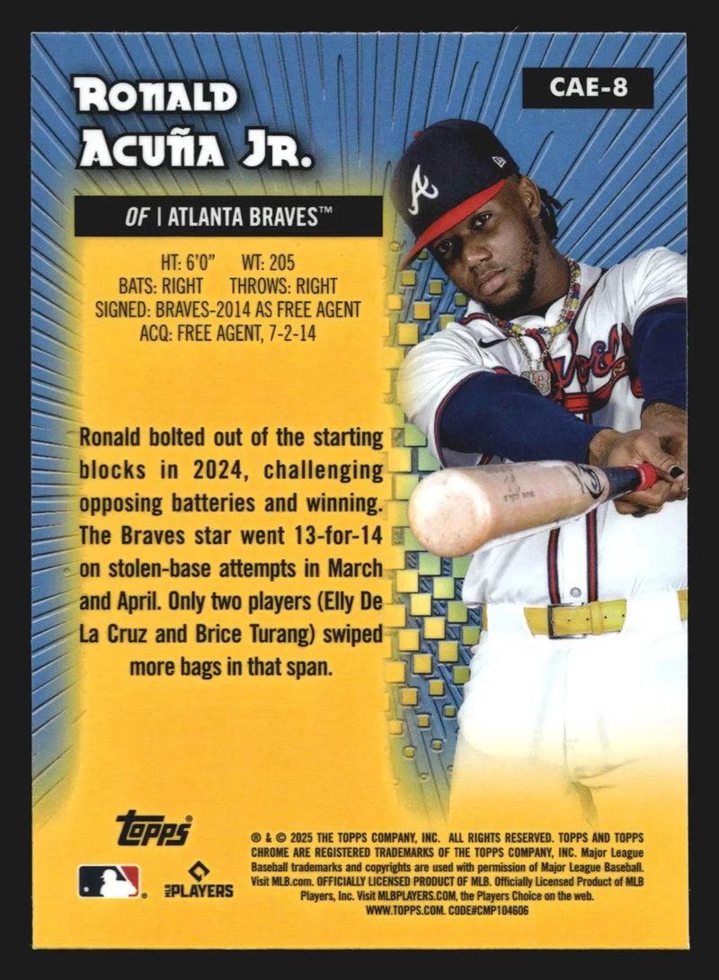 2025 Topps Chrome #CAE-8 Ronald Acuna Jr Atlanta Braves All-Etch Insert