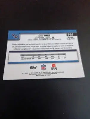 2025 Topps Chrome Cam Ward RC #314. Titans. NRMT+ - Football Card Single