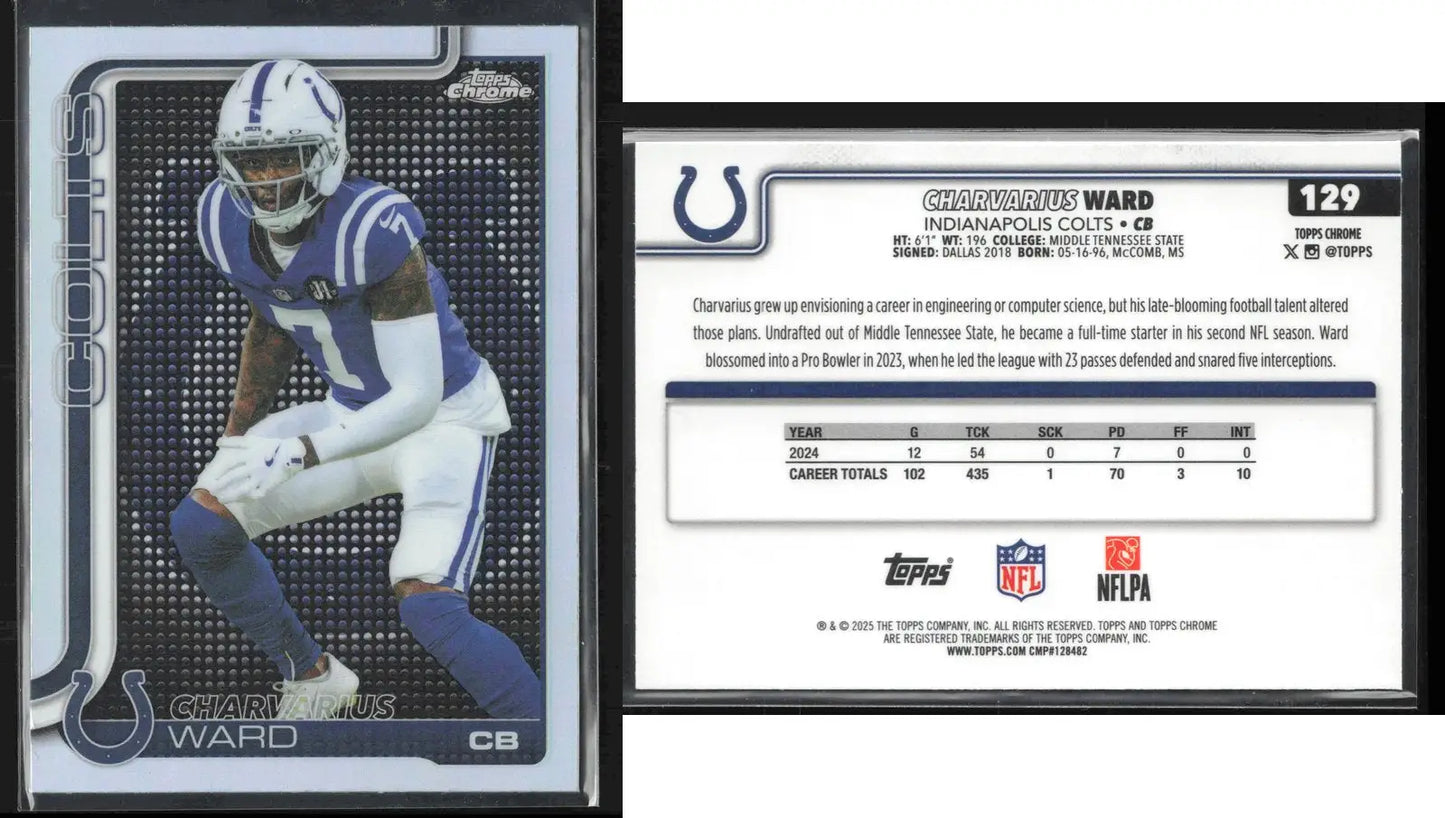 2025 Topps Chrome CHARVARIUS WARD #129 Lightboard Logo Refractor Colts - Football Card Single