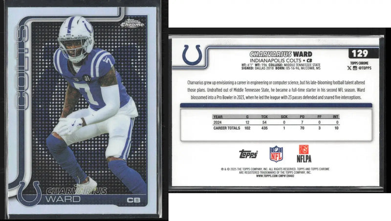 2025 Topps Chrome CHARVARIUS WARD #129 Lightboard Logo Refractor Colts - Football Card Single