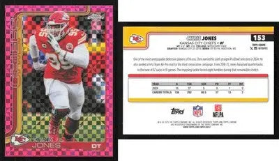 2025 Topps Chrome CHRIS JONES #153 Hot Pink X-Fractor Kansas City Chiefs - Football Card Single