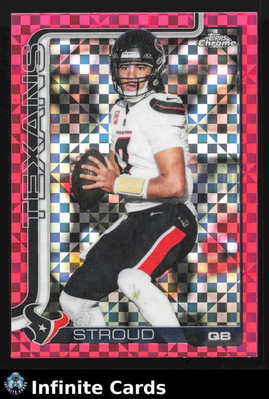 2025 Topps Chrome CJ STROUD #119 Hot Pink X-Fractor Houston Texans - Football Card Single