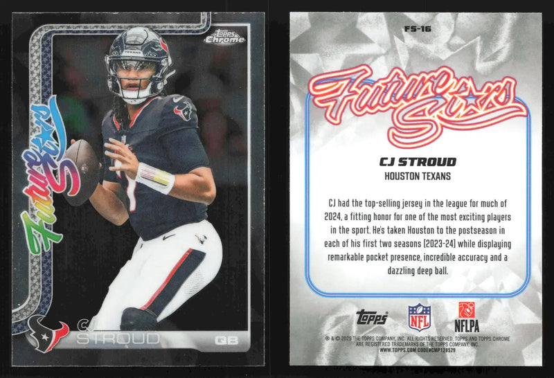 2025 Topps Chrome CJ STROUD #FS-16 Future Stars Houston Texans - Football Card Single
