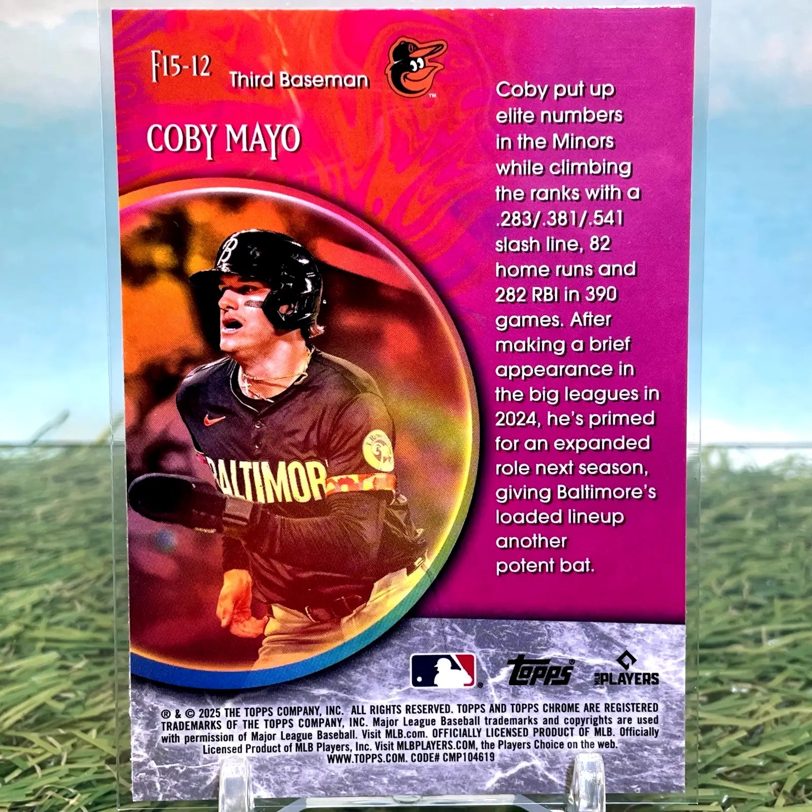 2025 Topps Chrome Coby Mayo (RC) Fortune 15 #F15-12. Baltimore Orioles - Baseball Card Single