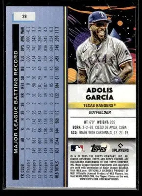 2025 Topps Chrome Cosmic Adolis García #29 Texas Rangers