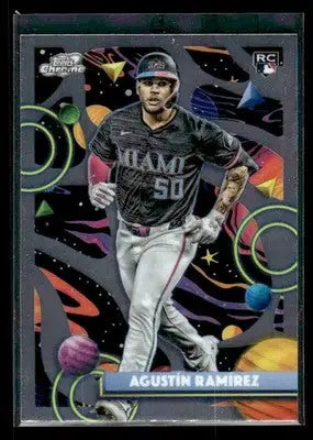 2025 Topps Chrome Cosmic Agustín Ramírez #55 RC Miami Marlins