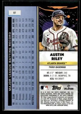 2025 Topps Chrome Cosmic Austin Riley #87 Atlanta Braves