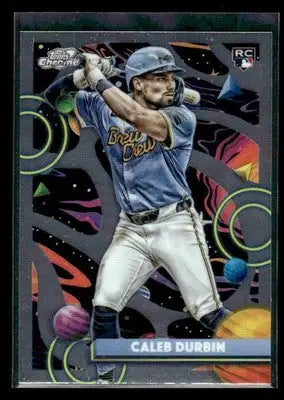 2025 Topps Chrome Cosmic Caleb Durbin #197 RC Milwaukee Brewers