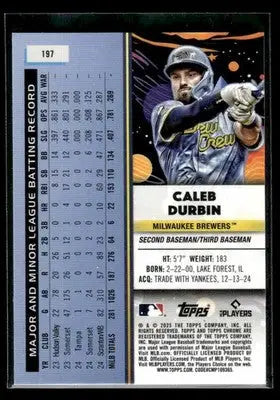 2025 Topps Chrome Cosmic Caleb Durbin #197 RC Milwaukee Brewers