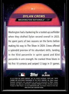 2025 Topps Chrome Cosmic Dylan Crews #UB-2 Ultraviolet Beam Washington Nationals