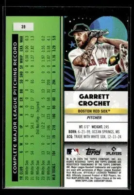 2025 Topps Chrome Cosmic Garrett Crochet #39 Boston Red Sox