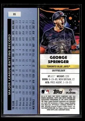 2025 Topps Chrome Cosmic George Springer #85 Toronto Blue Jays