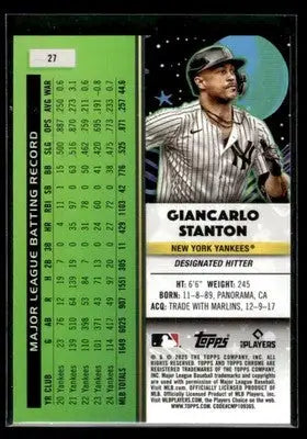 2025 Topps Chrome Cosmic Giancarlo Stanton #27 New York Yankees