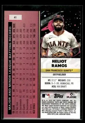 2025 Topps Chrome Cosmic Heliot Ramos #41 San Francisco Giants