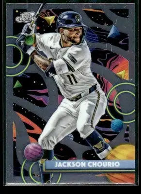 2025 Topps Chrome Cosmic Jackson Chourio #124 Milwaukee Brewers