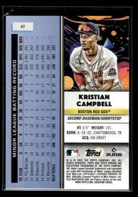 2025 Topps Chrome Cosmic Kristian Campbell #47 RC Boston Red Sox